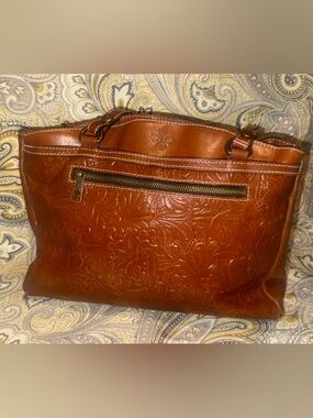 Patricia Nash Embossed Leather Tote Bag - Brown